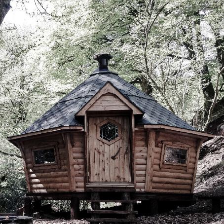 bbq cabin in wood