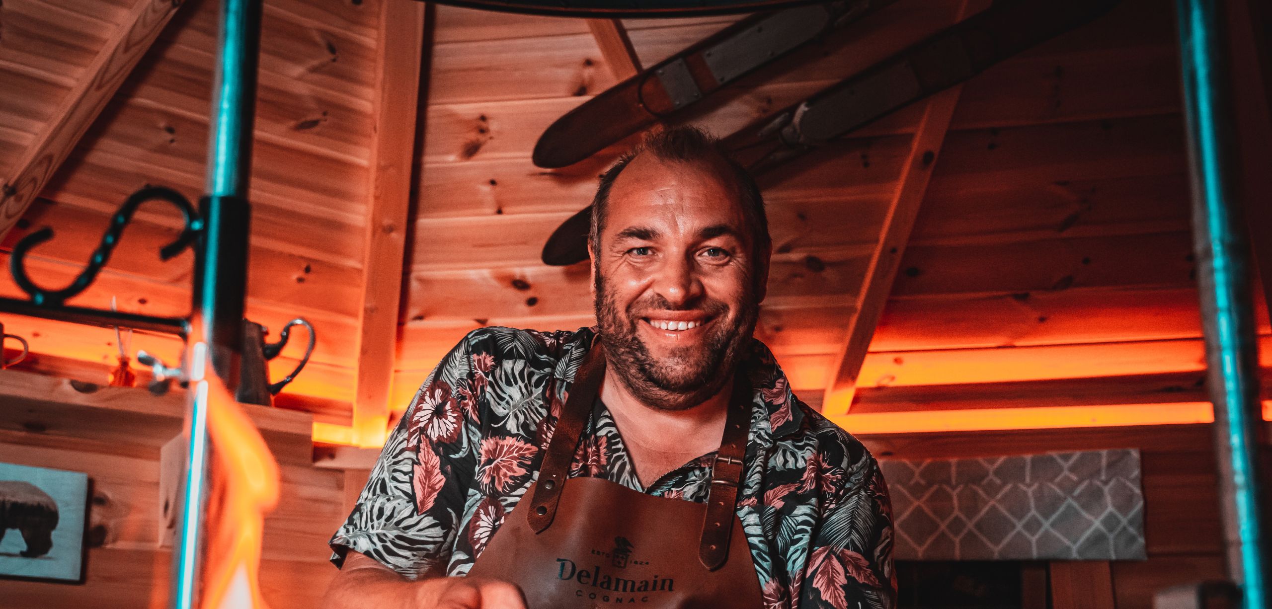 marcus bawden cooking in bbq lodge